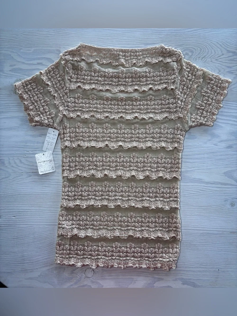 Free People Angelina Lace Tee Size XS